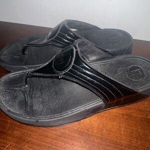 FitFlop Walkstar 3 SN 029-001 Black Comfort Flip Flop Sandal Shoe‎ US 9
